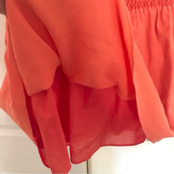 NWT Trina Turk Sofi Smocked Halter Top Orange Heatwave Size Medium - Picture 4 of 10